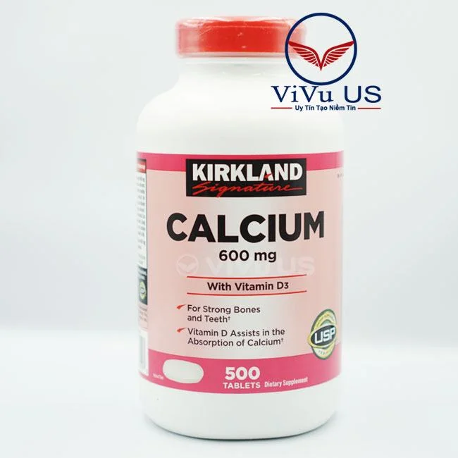 Canxi Kirkland Calcium 600mg + D3