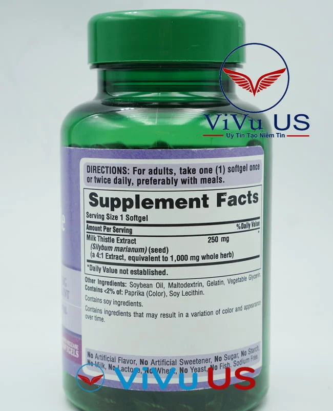 Thanh Phan Milk Thistle Extractitan’s Puritan’s Pride 1000mg