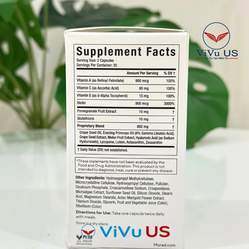 Thành Phần Viên Uống Chống Nắng Murad Pomphenol Sunguard 60 Viên