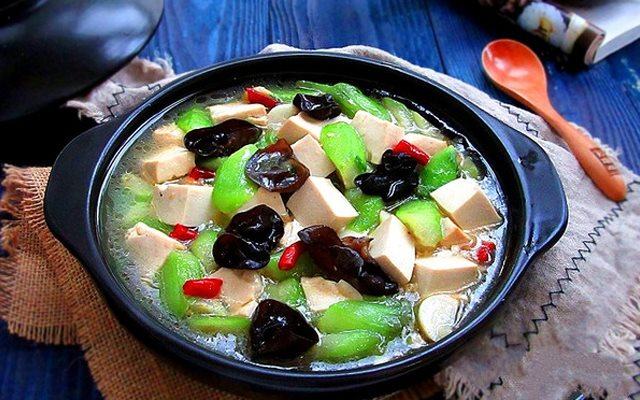 Mướp hương nấu đậu phụ