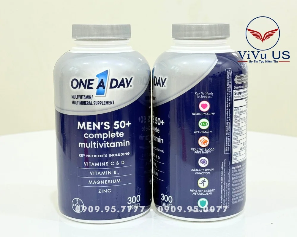 Vitamin Tổng Hợp Dành Cho Nam Trên 50 Tuổi One A Day Men 50+ 300 Viên 