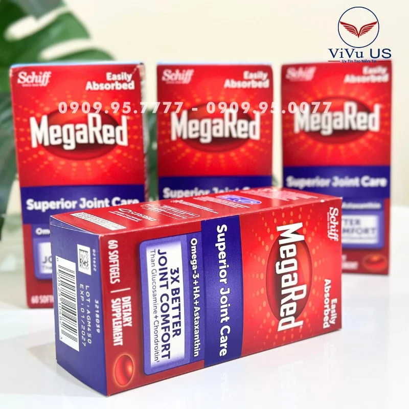Chai Viên uống bổ khớp Schiff MegaRed Joint Care 60 viên chính hãng từ Mỹ