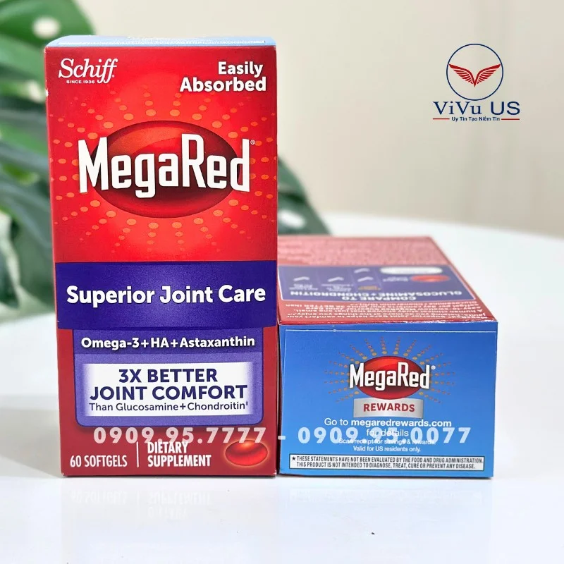 Viên uống MegaRed Joint Care 60 viên hỗ trợ khớp với thiết kế chai tiện dùng