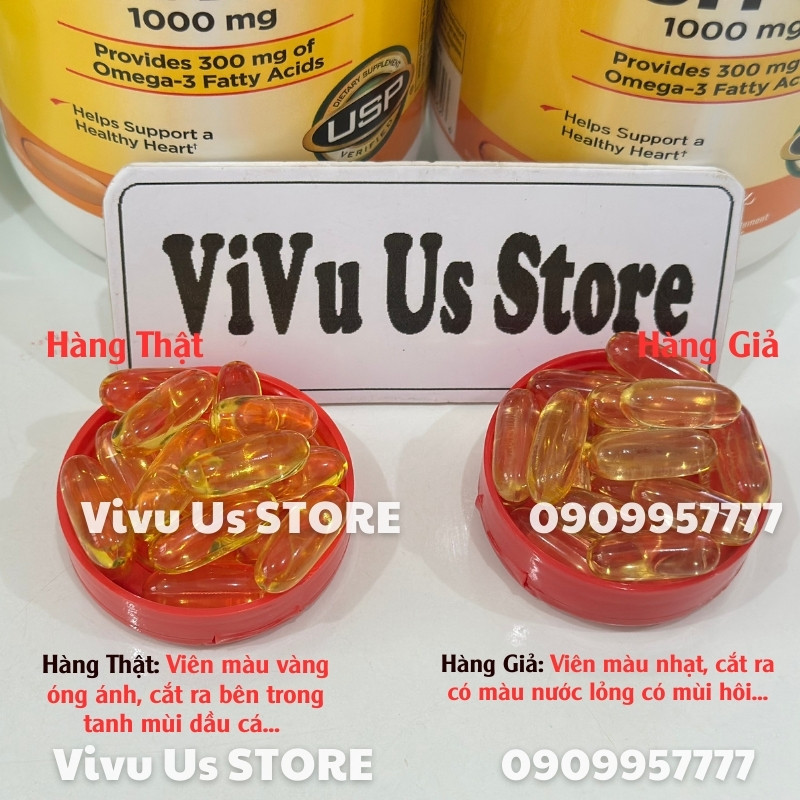 Phân Biệt Hàng Thật Giả Dầu Cá Fish Oil Kirkland 1000mg