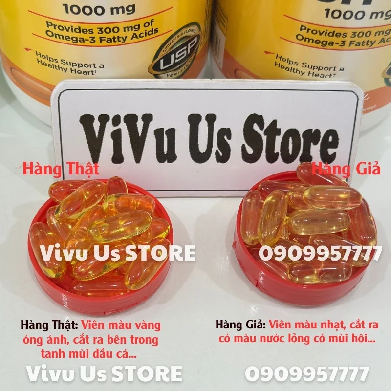 Phân Biệt Hàng Thật Giả Dầu Cá Fish Oil Kirkland 1000mg