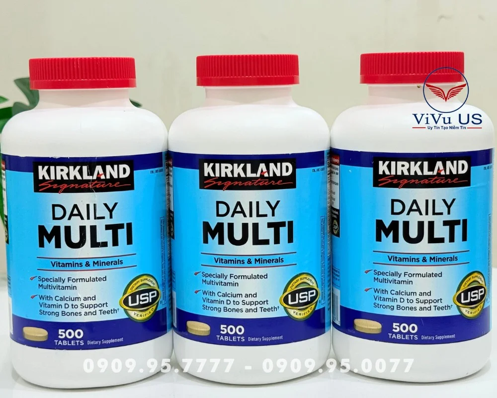 Hình ảnh Viên Uống Vitamin Tổng Hợp Daily Multi Kirkland chính hãng với tem nhãn rõ ràng