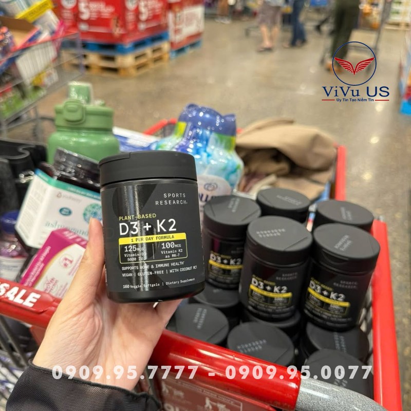 Vitamin D3 K2 Sports Research ( Chụp Tại Costco)